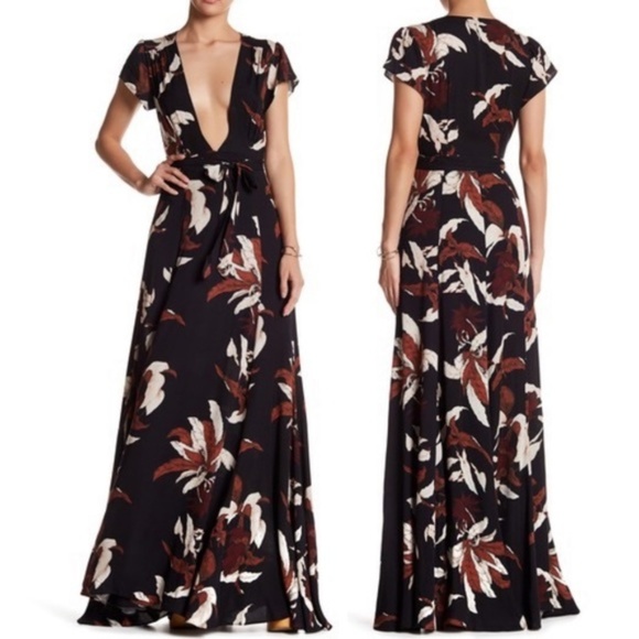 Tularosa Dresses & Skirts - SALE | Tularosa Lily Floral Print Maxi Wrap Dress
